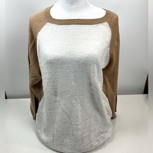 Lightweight baseball style, J.Crew sweater. Size XL. Linen/polyester.